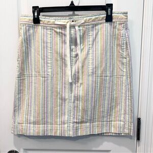 Carolina Blues Women’s Pastel Striped 19.5” Long Size 10 Skirt with Pockets